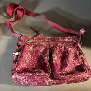 Floral Burgundy Shoulder Bag